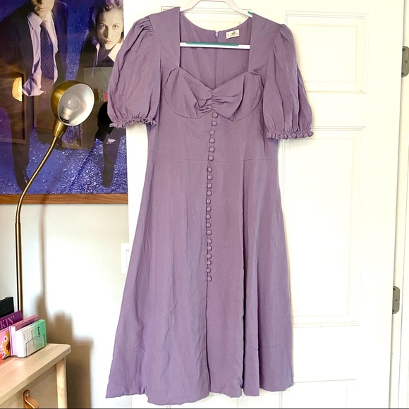 SOLD Handmade Linen Milkmaid Dress - Picture 5 of 5